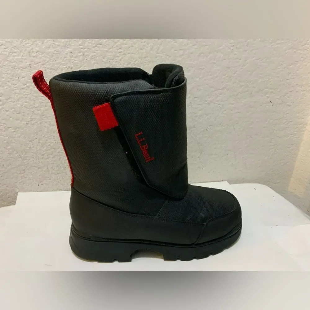 LL Bean Youth Unisex Big Kids Northwoods Snow Winter Boots Black Red Size 6